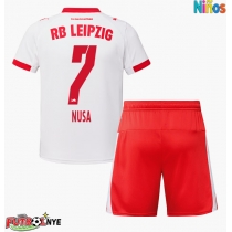 Camiseta RB Leipzig Antonio Nusa #7 Primera Equipación para niños 2025-26 manga corta (+ pantalones cortos)
